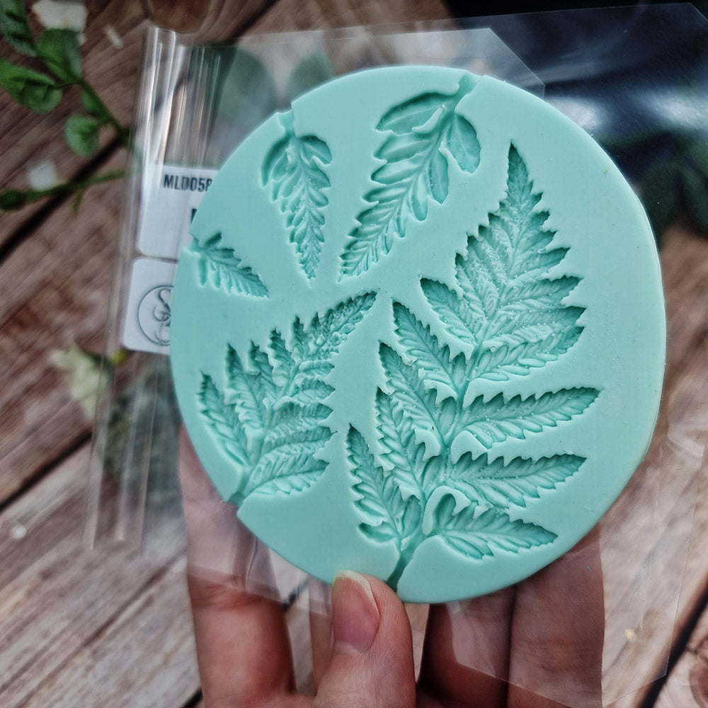 Detailed Ferns Leafs silicone mold for polymer clay