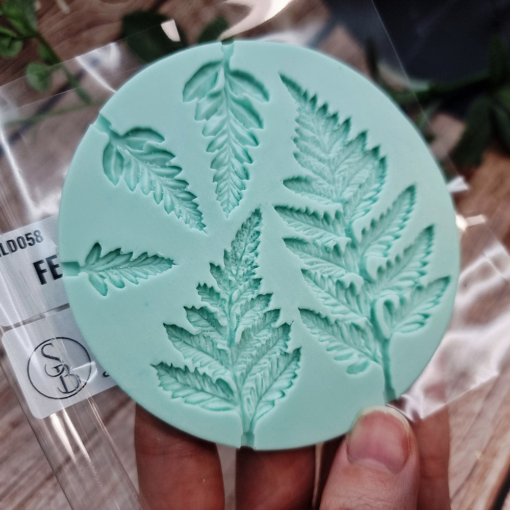 Detailed Ferns Leafs silicone mold for polymer clay