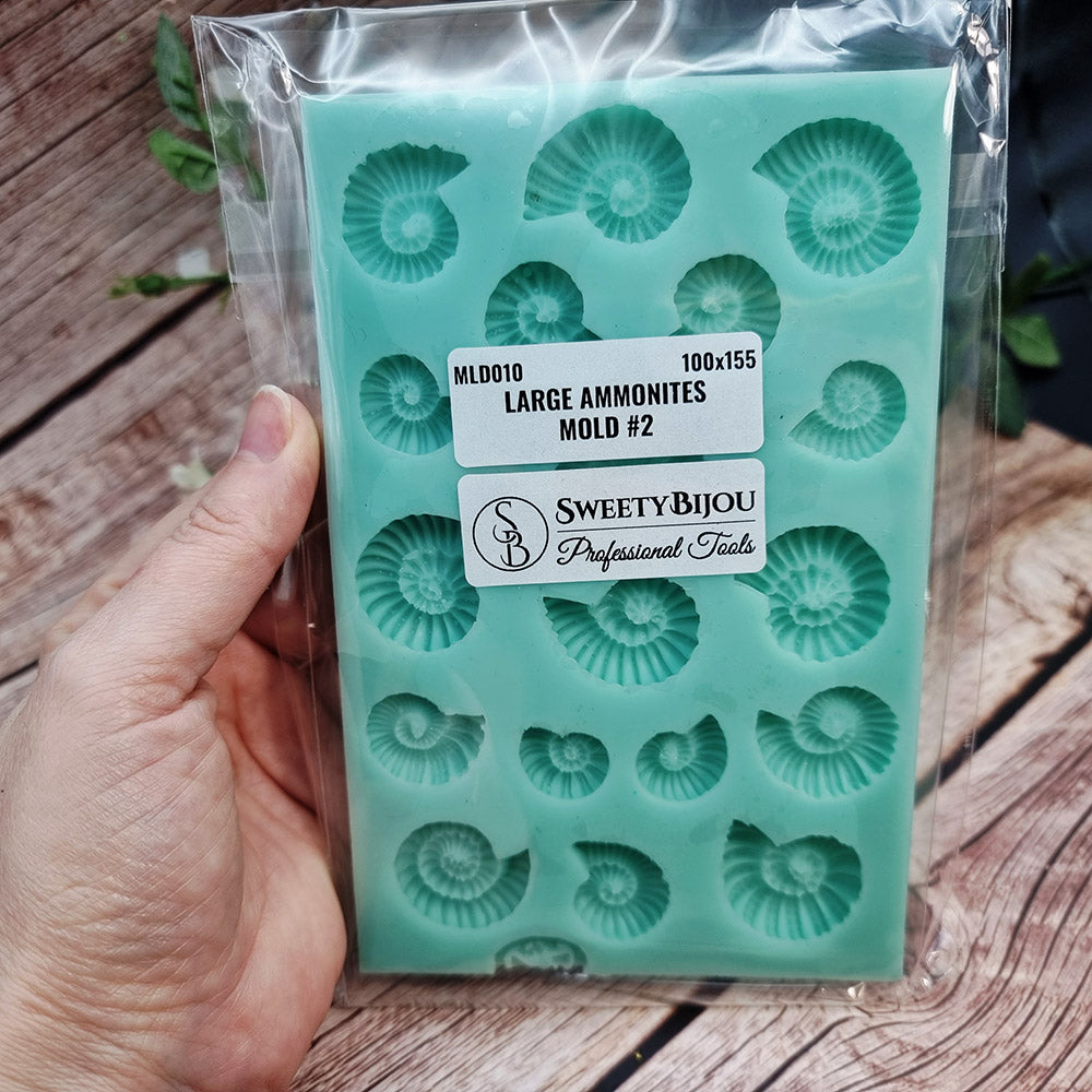 Large Ammonites silicone mold for polymer clay