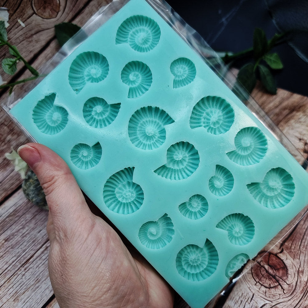 Large Ammonites silicone mold for polymer clay