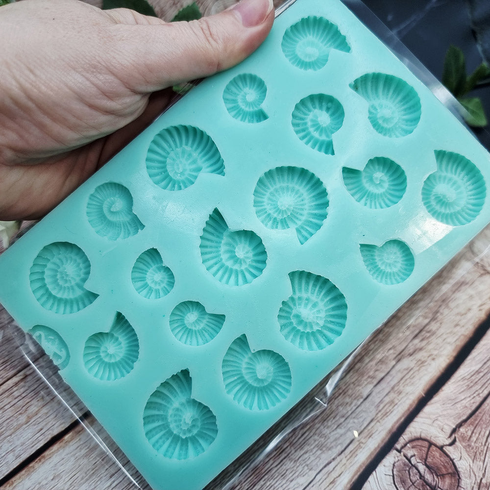 Large Ammonites silicone mold for polymer clay