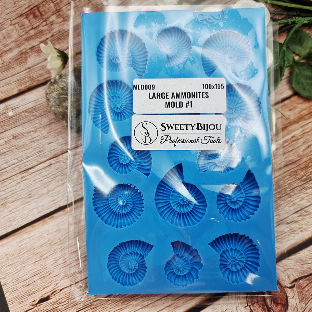 Large Ammonites silicone mold for polymer clay
