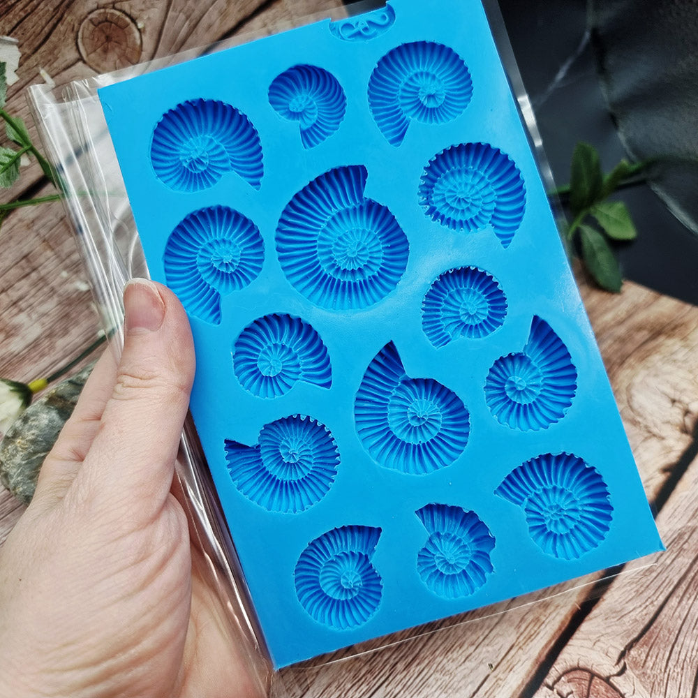 Large Ammonites silicone mold for polymer clay