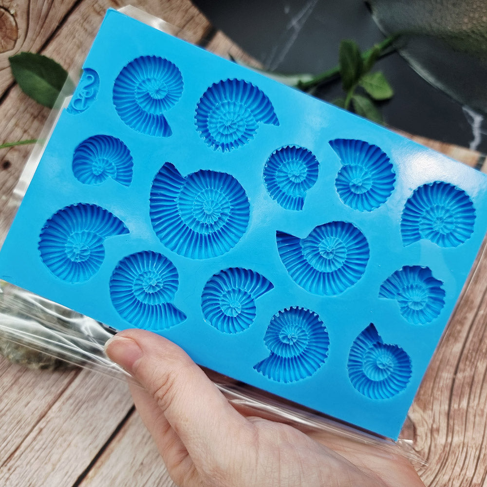 Large Ammonites silicone mold for polymer clay