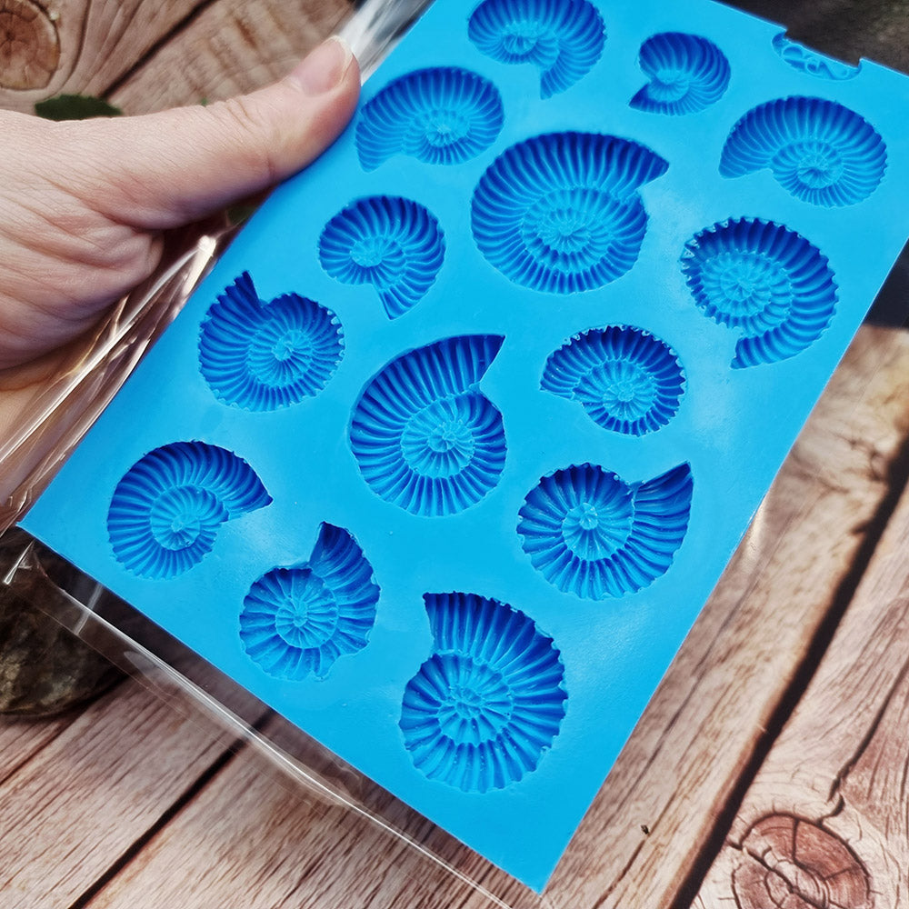 Large Ammonites silicone mold for polymer clay