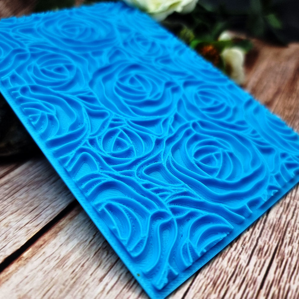 SweetyBijou Roses plastic texture plate for polymer clay