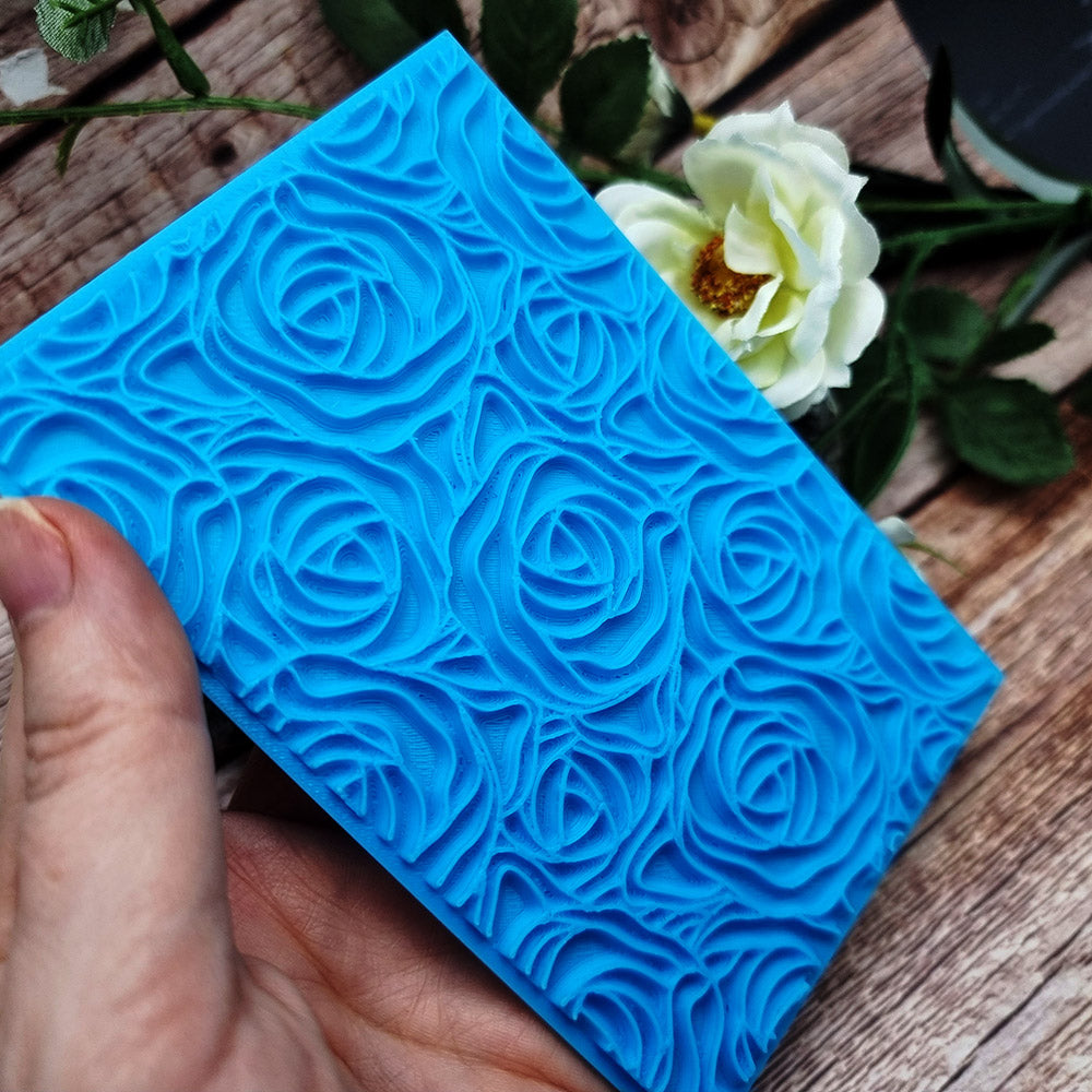 SweetyBijou Roses plastic texture plate for polymer clay