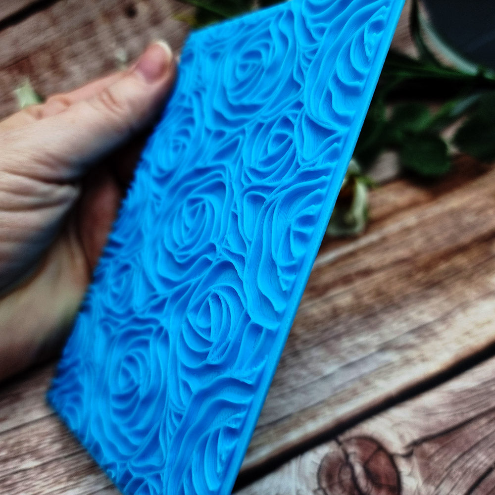 SweetyBijou Roses plastic texture plate for polymer clay