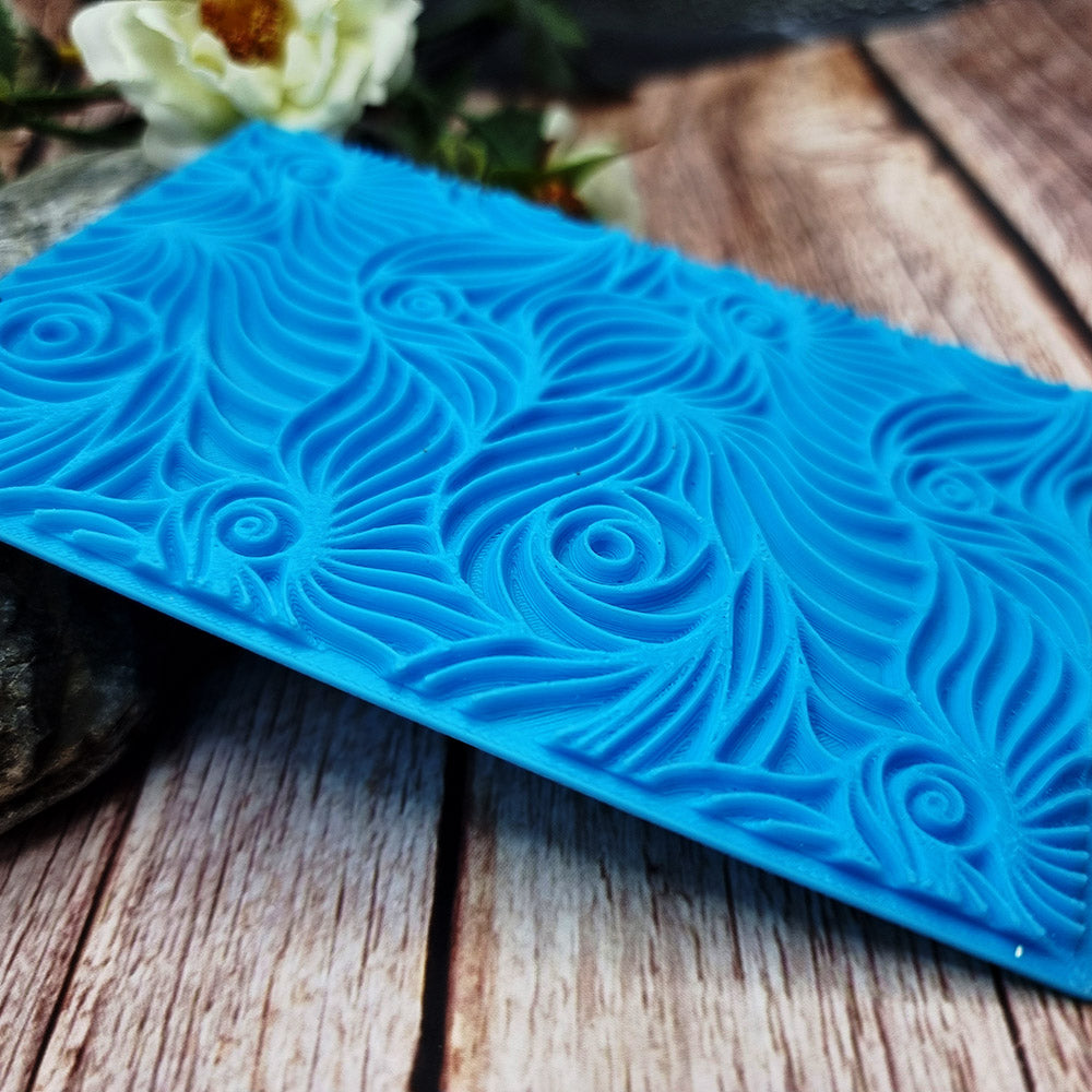 SweetyBijou Swirls plastic texture plate for polymer clay