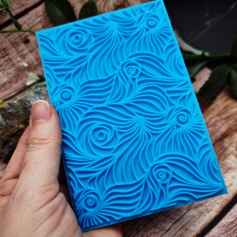 SweetyBijou Swirls plastic texture plate for polymer clay