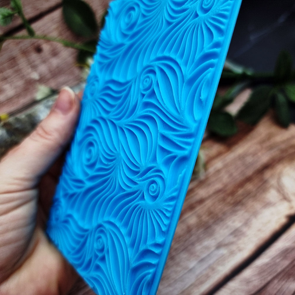 SweetyBijou Swirls plastic texture plate for polymer clay