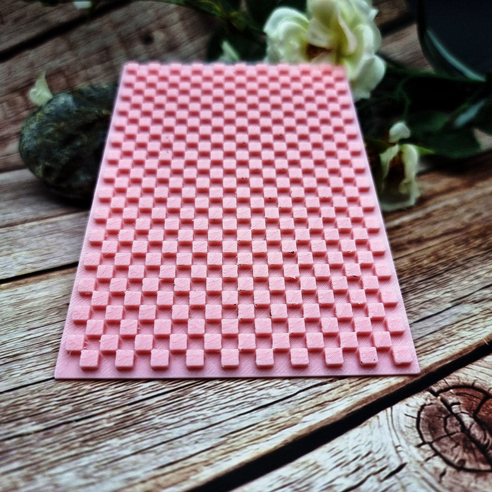 SweetyBijou Chessboard plastic texture plate for polymer clay