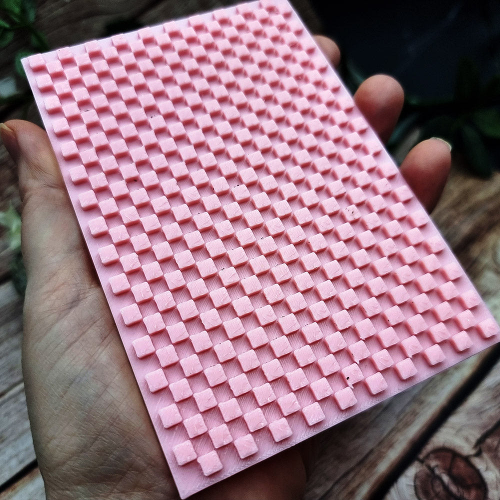 SweetyBijou Chessboard plastic texture plate for polymer clay
