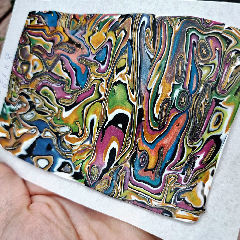 Unique Raw Polymer Clay Veneer - Oil Painting - 8x12cm