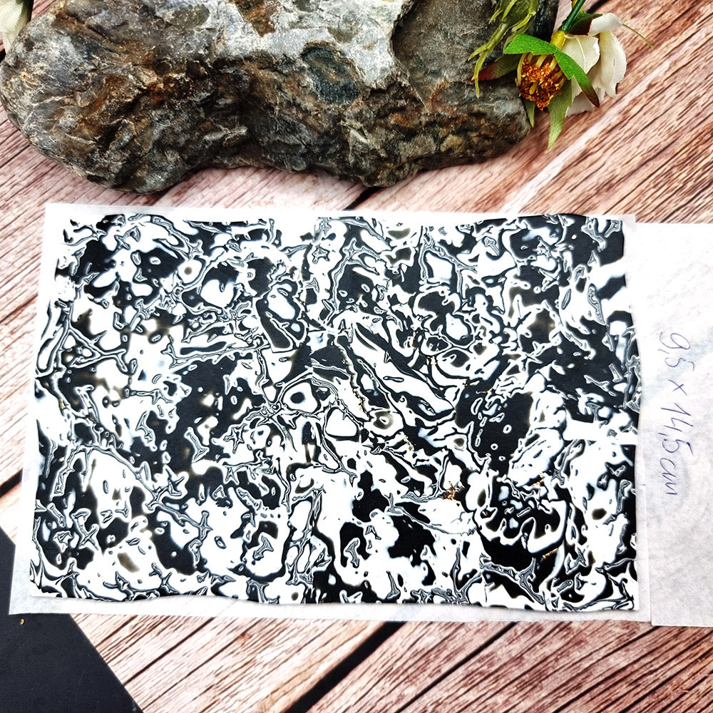 Raw polymer clay veneer sheet, Black&White