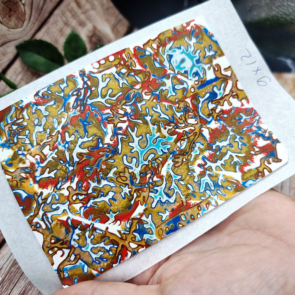 Unique Raw Polymer Clay Veneer - Colorful Coral Reef - 9x12cm