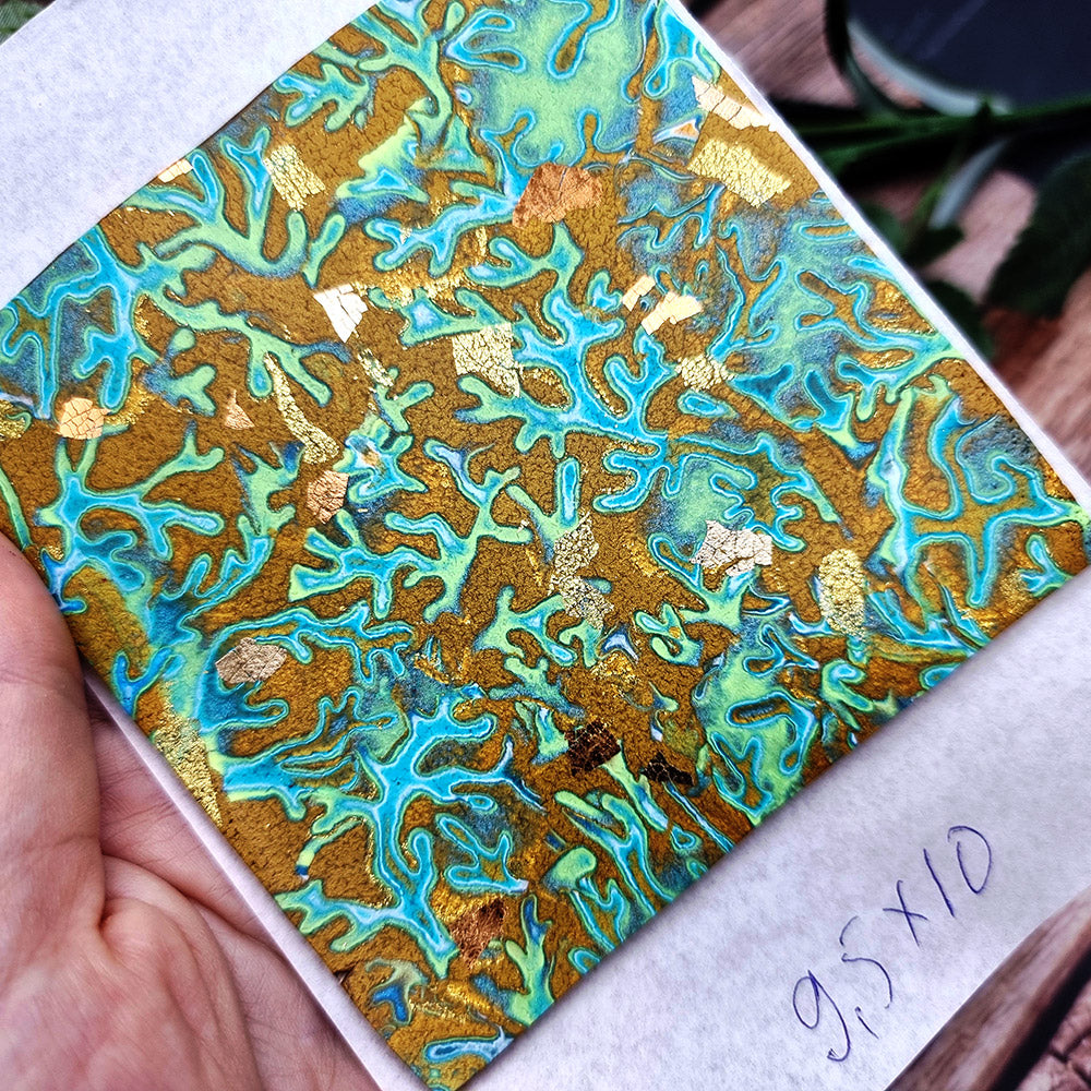 Raw polymer clay veneer sheet, Coral Reef