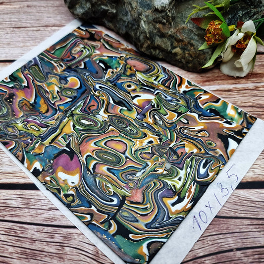 Unique Raw Polymer Clay Veneer - Oil Painting - 10x13.5cm