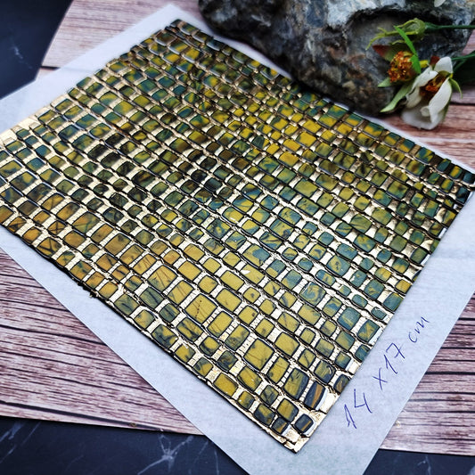 Unique Raw Polymer Clay Veneer - Labradorite Mosaic - 14x17cm