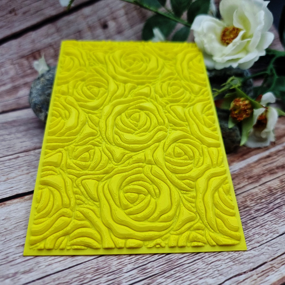 SweetyBijou Roses Cloisonne plastic texture plate for polymer clay