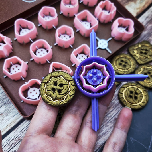 Buttons Toolkit Set 6: Imprint Pack - 15 Decorative Shapes for Embossed Buttons