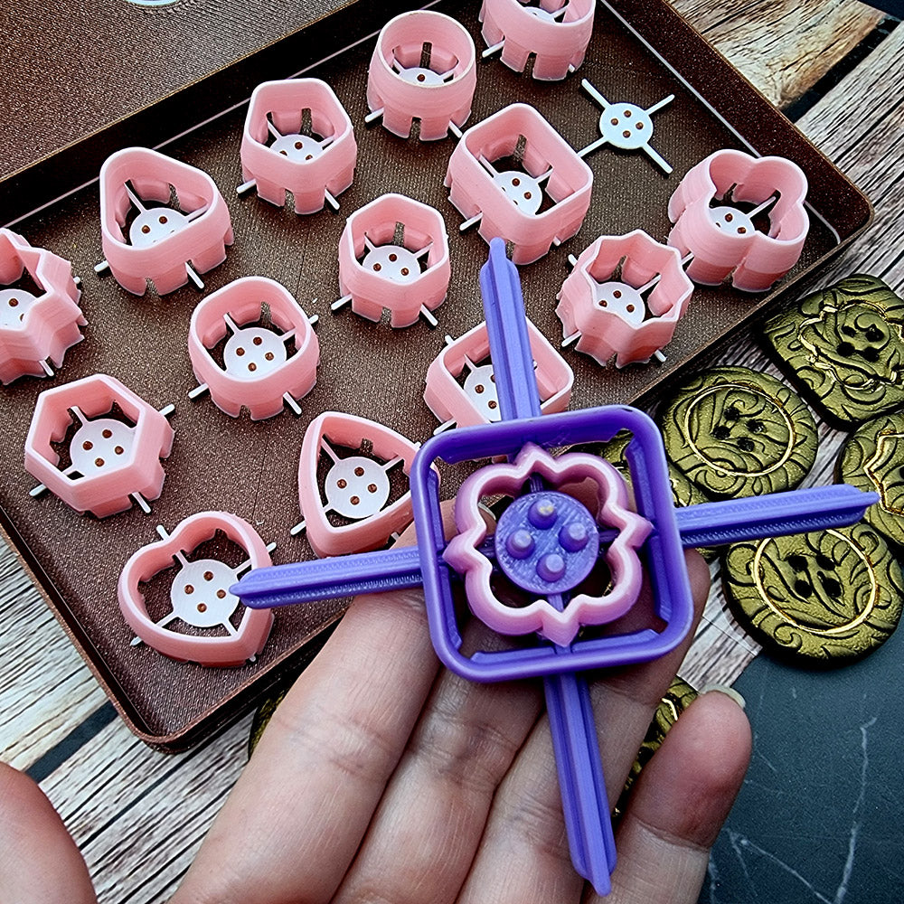 Buttons Toolkit Set 6: Imprint Pack - 15 Decorative Shapes for Embossed Buttons