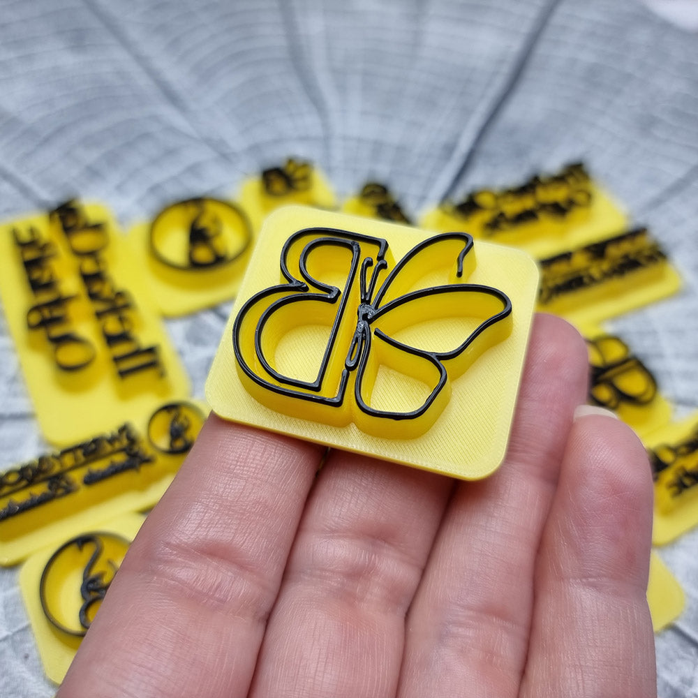 Custom Brand Stamp for Clay - Your Logo or Artwork in 4 Sizes - Set of 4 Stamps