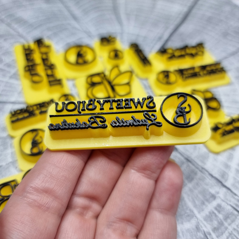 Custom Brand Stamp for Clay - Your Logo or Artwork in 4 Sizes - Set of 4 Stamps