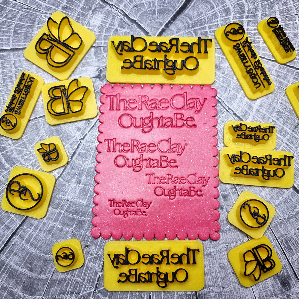 Custom Brand Stamp for Clay - Your Logo or Artwork in 4 Sizes - Set of 4 Stamps