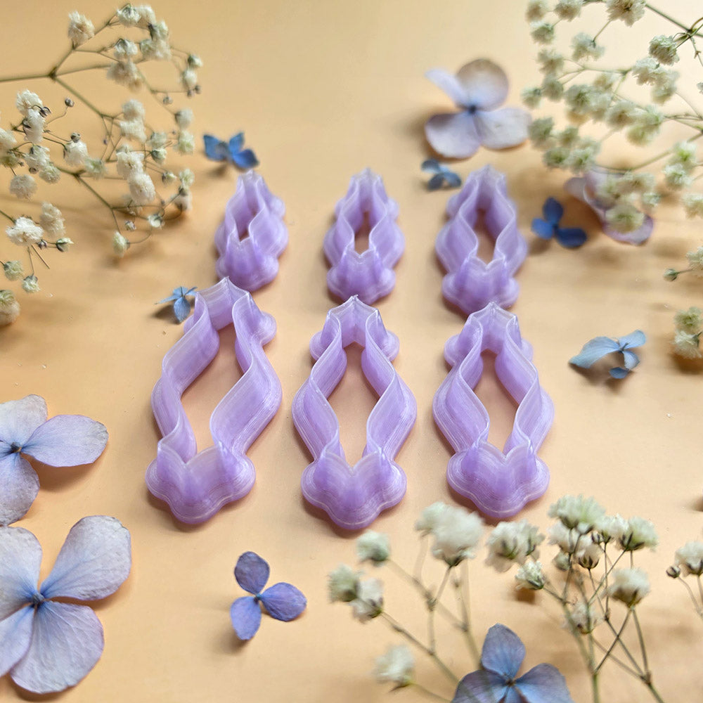 Clear resin pendant bail cutters for polymer clay, complete bundle of all 16 shapes in 6 sizes each