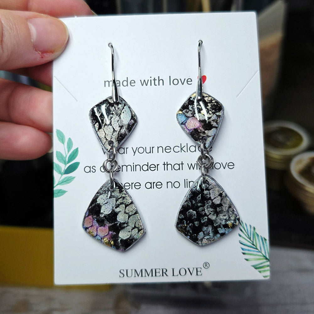 Silver Mosaic Earrings