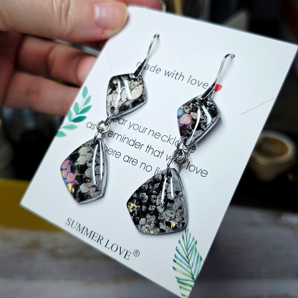 Silver Mosaic Earrings