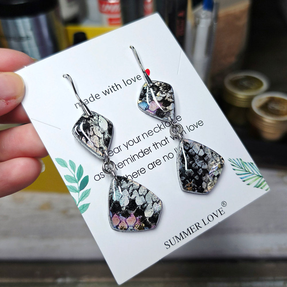 Silver Mosaic Earrings