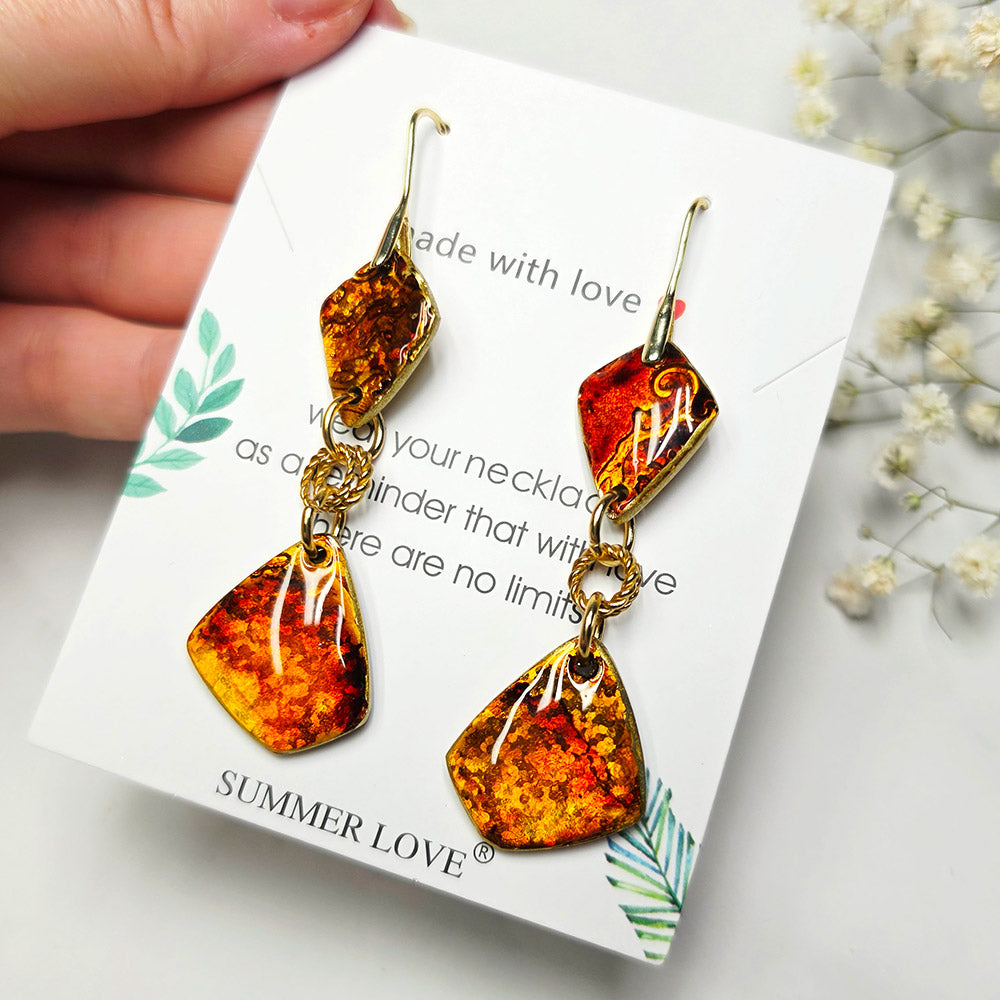 Amber Shards Earrings