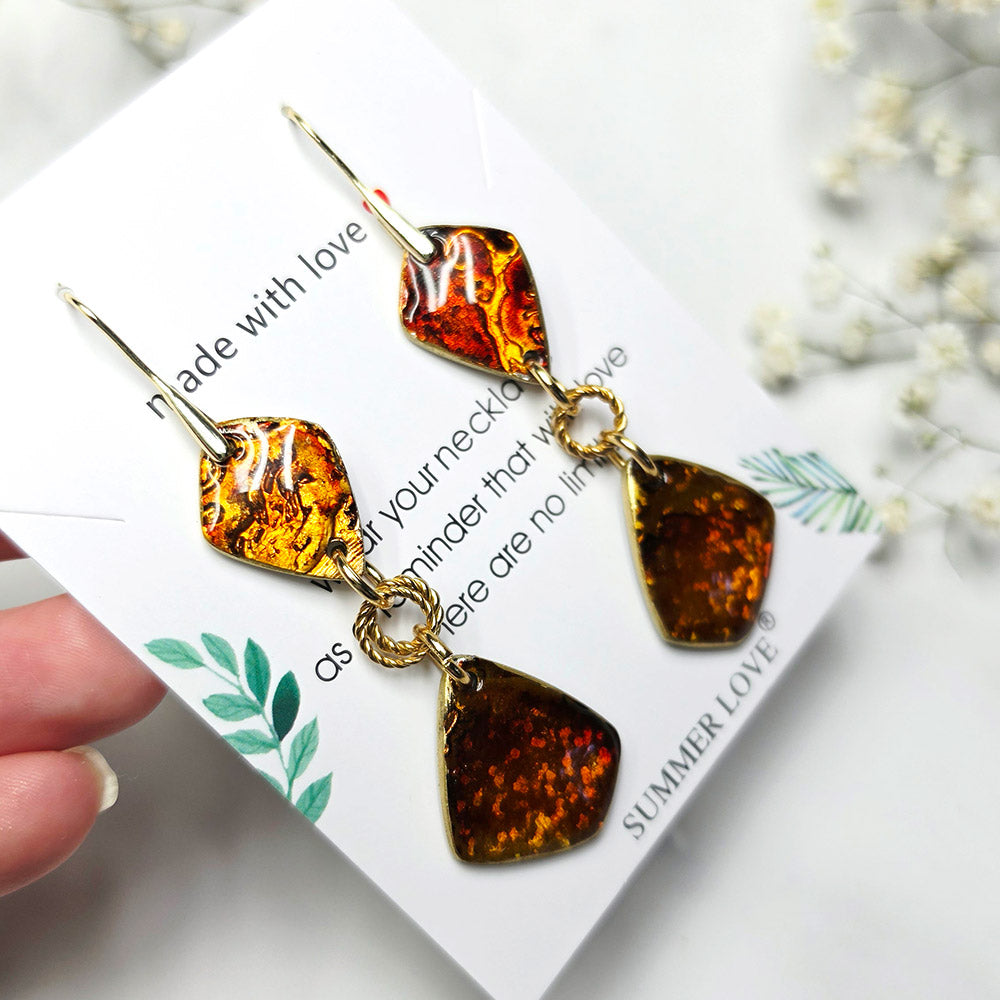 Amber Shards Earrings