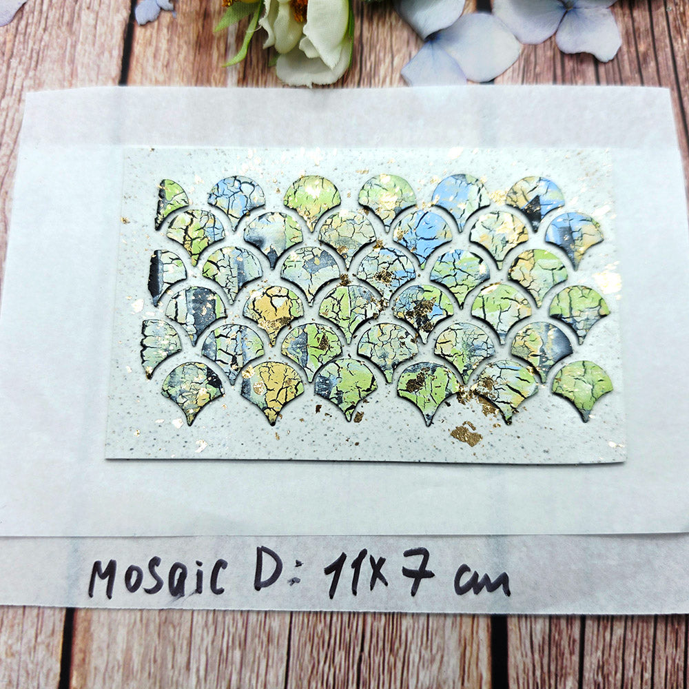 Raw polymer clay veneer sheet, Sea Glass Crackle Mosaic