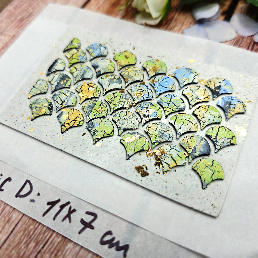 Raw polymer clay veneer sheet, Sea Glass Crackle Mosaic