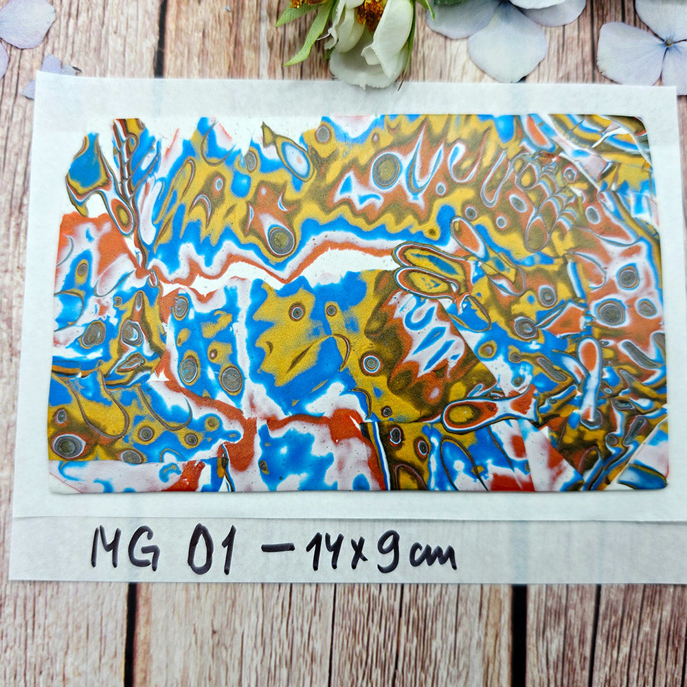 Raw polymer clay veneer sheet, Golden Coast Mokume Gane