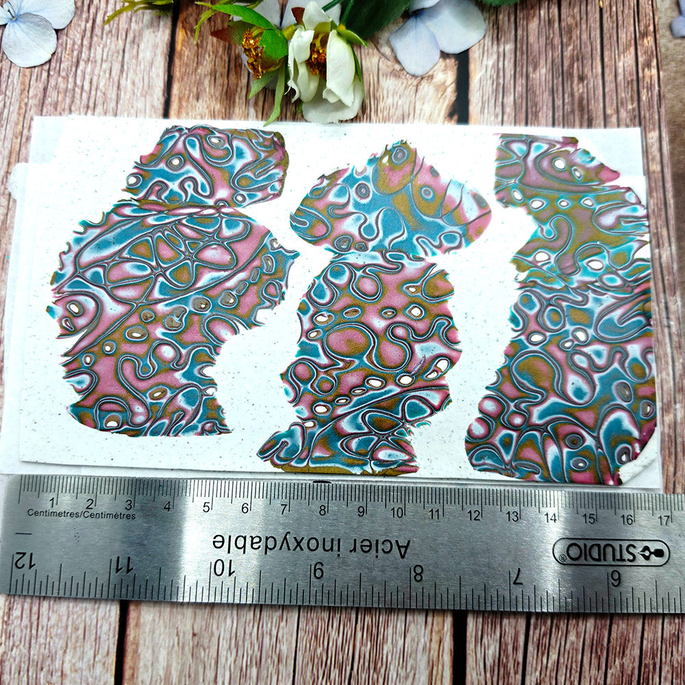 Raw polymer clay veneer sheet, Rose Quartz Currents