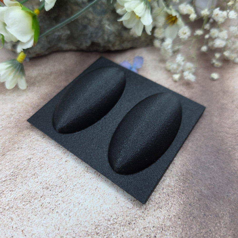 Black Thin 2 Ovals baking base for polymer clay