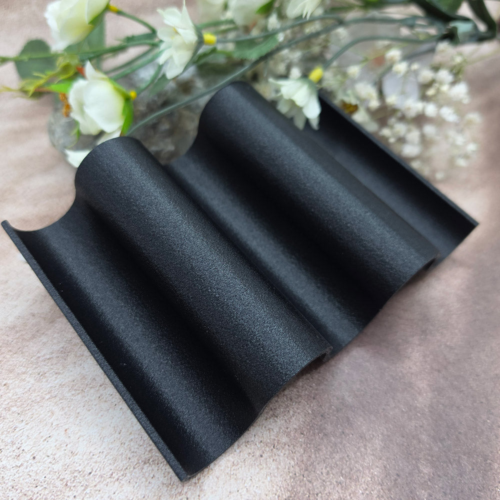 Black Large Round Waves domed baking base for polymer clay