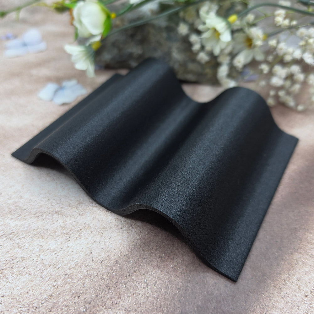 Black Large Smooth Waves domed baking base for polymer clay