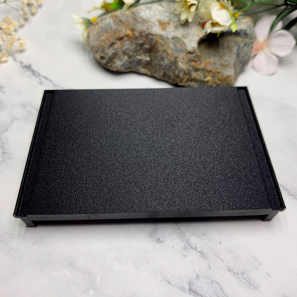 Black long stackable flat textured baking base for polymer clay