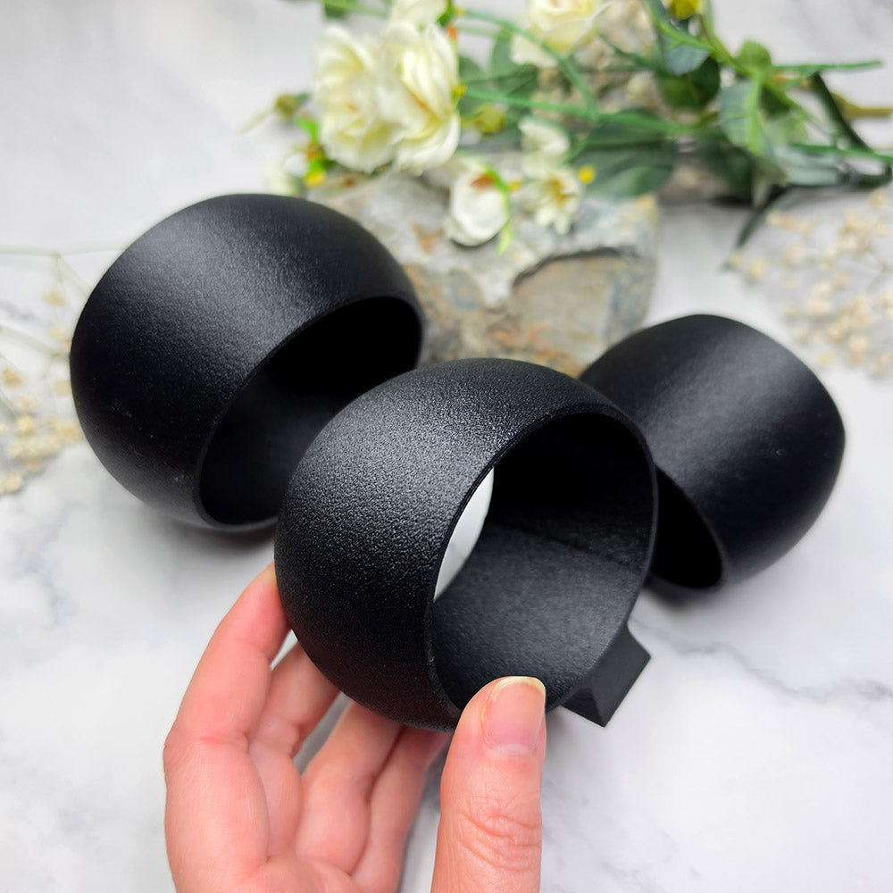 Black curved bracelet cuff maker baking base for polymer clay, Medium 65x55mm