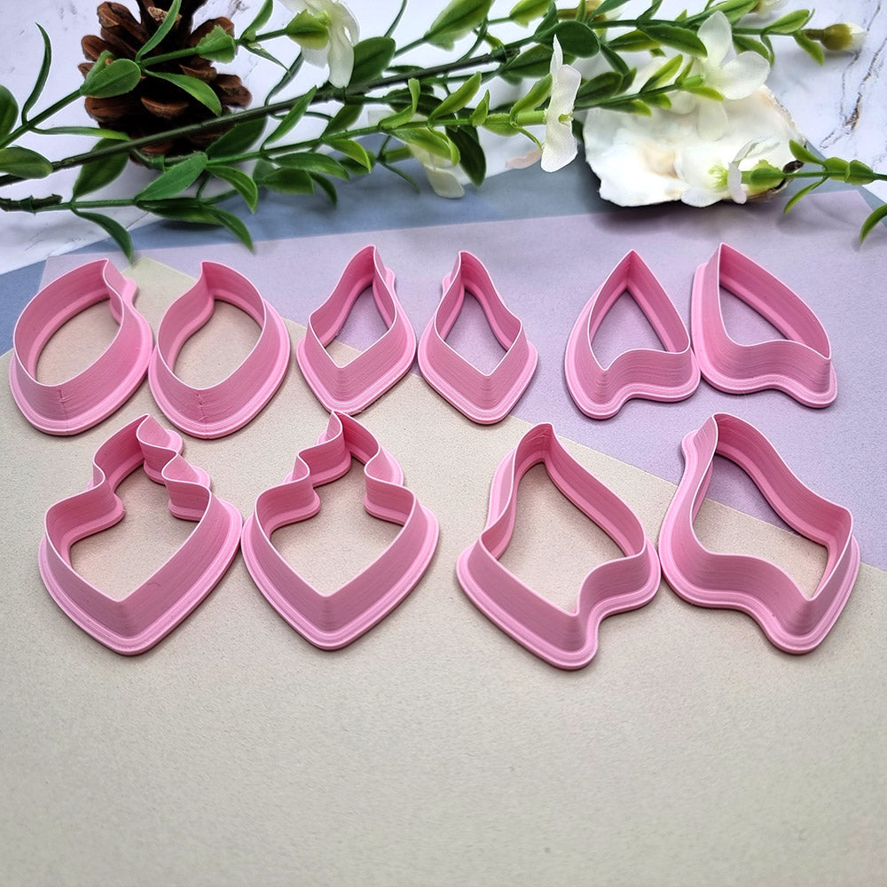 10pcs Earrings Cutters Set #5, Polymer Clay Cutters, Clay Cutters for Polymer Clay Jewelry Plastic Cutters SweetyBijou Tools