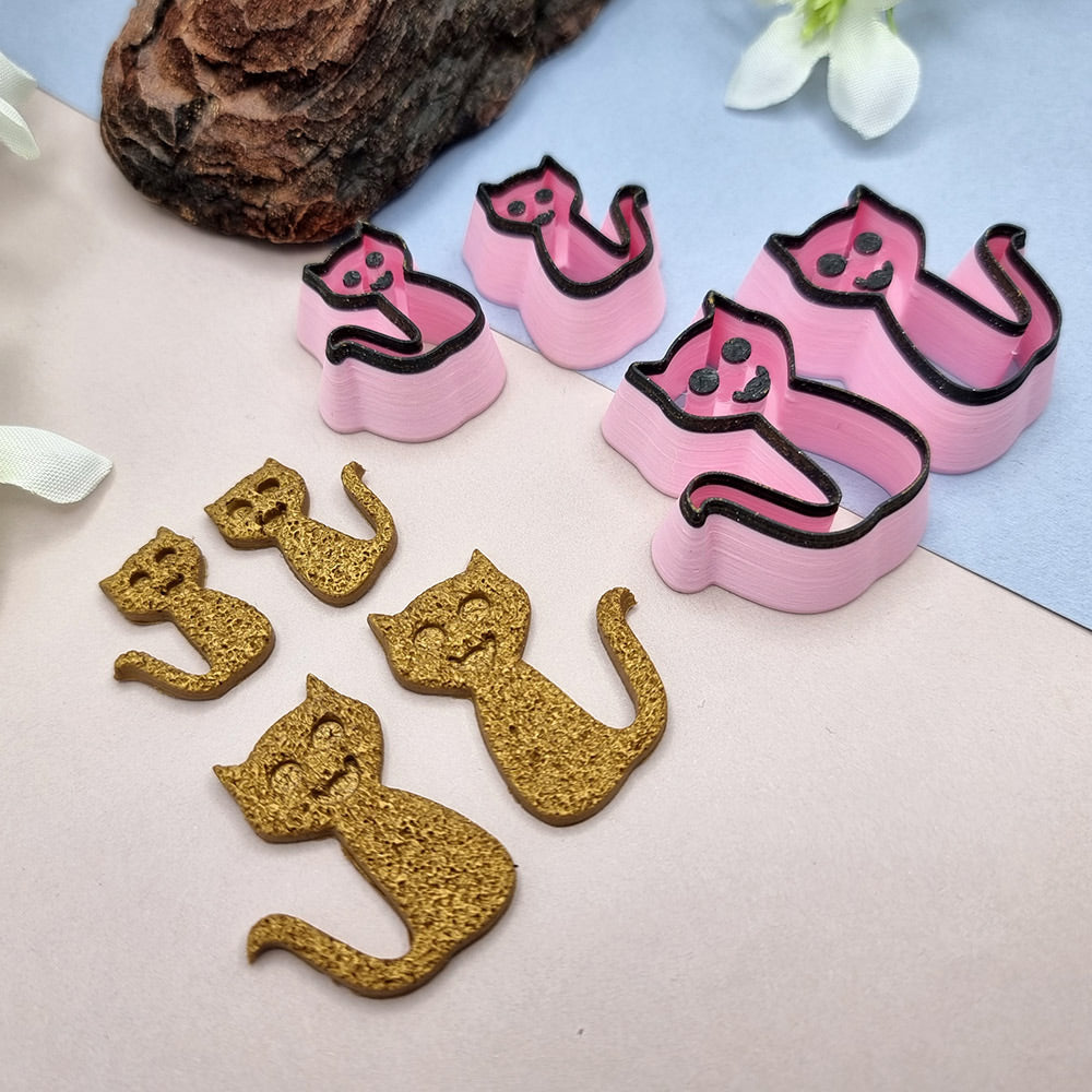 Cats Polymer Clay 2 Mirrored Cutters