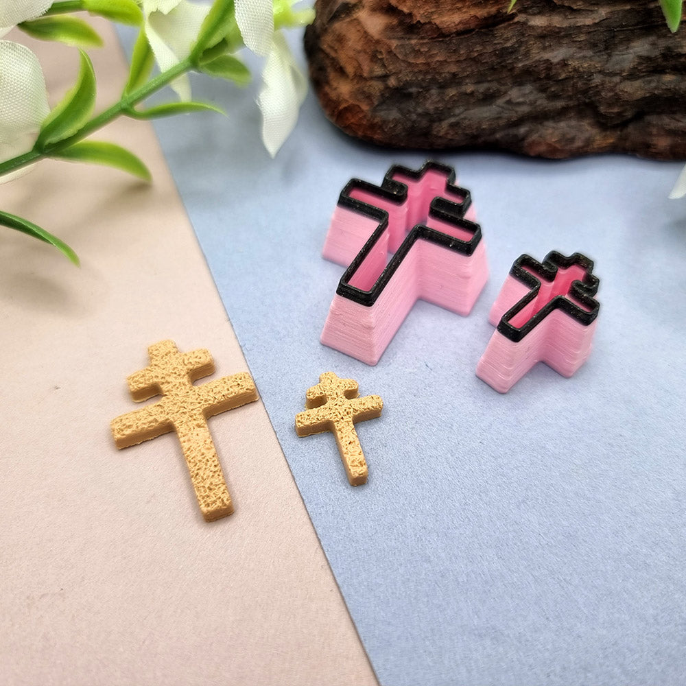 Cross shape Halloween polymer clay cutter