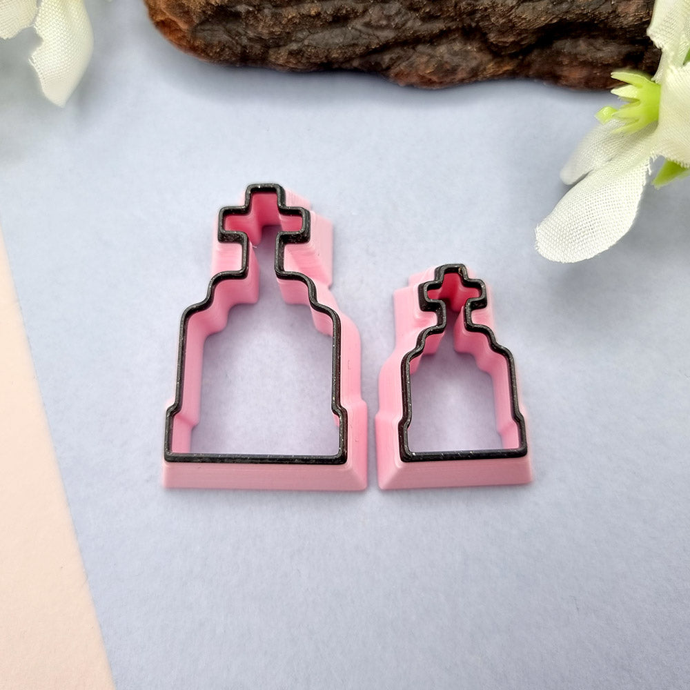Tombstone shape Halloween polymer clay cutter