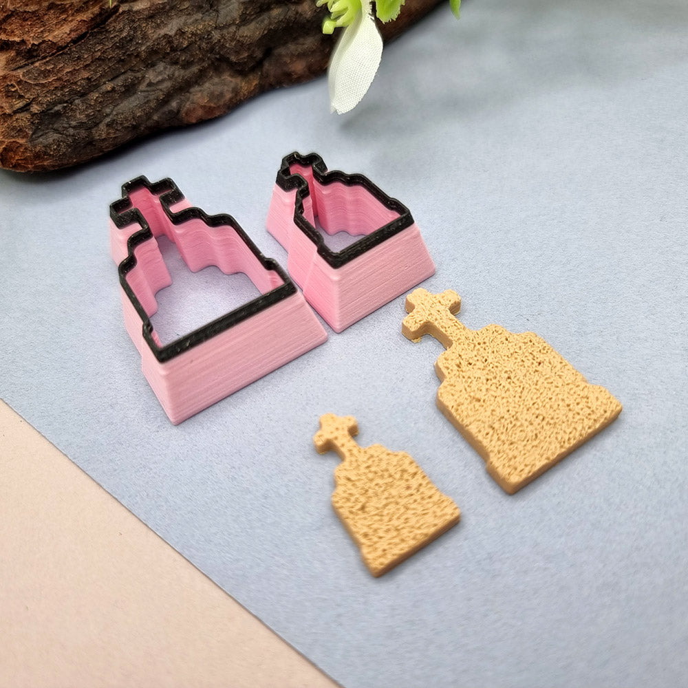 Tombstone shape Halloween polymer clay cutter