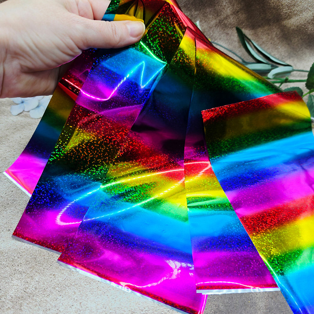 Rainbow Confetti Foils, 10 sheets